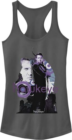 Marvel Girls Hawkeye Silhouette Poster Fill Juniors Racerback Tank in Saudi Arabia