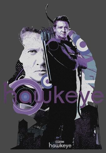 Marvel Girls Hawkeye Silhouette Poster Fill Juniors Racerback Tank in Saudi Arabia