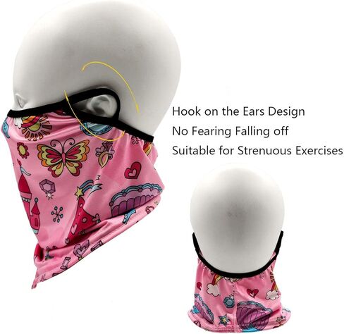 4 عبوات من قناع الوجه للرقبة للأطفال مع حلقات الأذن للأطفال، وشاح وجه للتزلج بالأشعة فوق البنفسجية للصيف للفتيات والأولاد in Kuwait