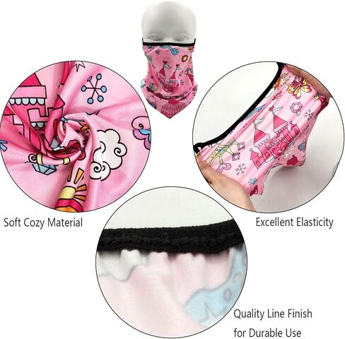 4 عبوات من قناع الوجه للرقبة للأطفال مع حلقات الأذن للأطفال، وشاح وجه للتزلج بالأشعة فوق البنفسجية للصيف للفتيات والأولاد in Kuwait