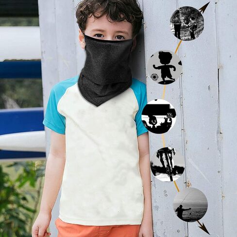 4 عبوات من قناع الوجه للرقبة للأطفال مع حلقات الأذن للأطفال، وشاح وجه للتزلج بالأشعة فوق البنفسجية للصيف للفتيات والأولاد in Kuwait