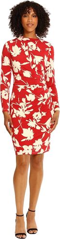 Maggy London Women's Long Sleeve Side Neck Drape Midi Dress in Saudi Arabia