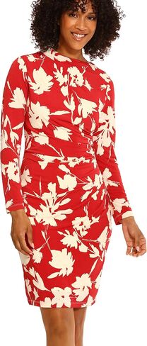 Maggy London Women's Long Sleeve Side Neck Drape Midi Dress in Saudi Arabia