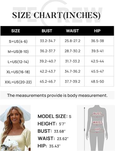 TECREW Womens Square Neck Puff Sleeve Mini Dress Summer Chiffon Swiss Dot Flowy Smocked Dress in Kuwait