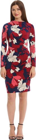 Maggy London Women's Long Sleeve Side Neck Drape Midi Dress in Saudi Arabia
