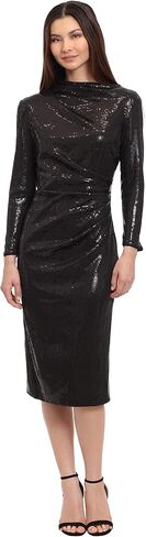 Maggy London Women's Long Sleeve Side Neck Drape Midi Dress in Saudi Arabia
