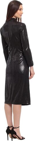 Maggy London Women's Long Sleeve Side Neck Drape Midi Dress in Saudi Arabia