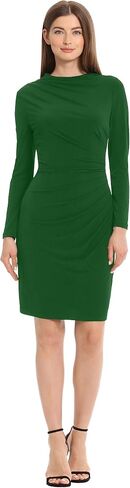 Maggy London Women's Long Sleeve Side Neck Drape Midi Dress in Saudi Arabia