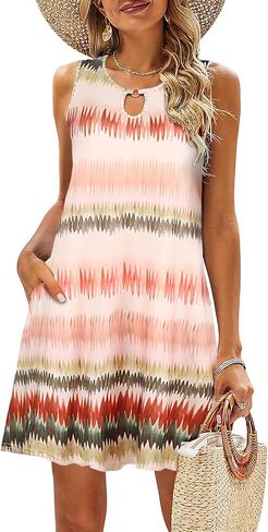 SimpleFun Summer Dresses for Women 2024 Beach Floral Tshirt Sundresses Casual Boho Dress with Pockets in Kuwait