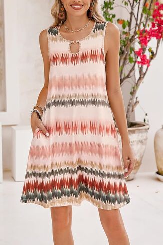 SimpleFun Summer Dresses for Women 2024 Beach Floral Tshirt Sundresses Casual Boho Dress with Pockets in Kuwait