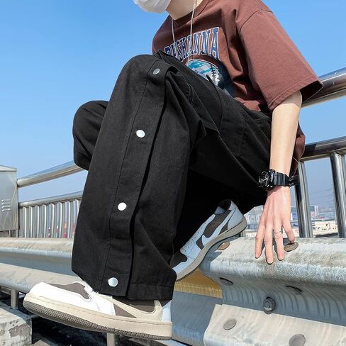 Arynna Goth Baggy Cargo Pants with Pockets for Men Women Y2K Straight Leg Joggers Casual Streetwear Loose Pants in Kuwait