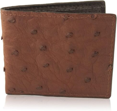 Genuine Ostrich Skin Leather Bifold Wallet Handmade in Saudi Arabia