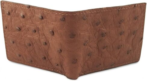 Genuine Ostrich Skin Leather Bifold Wallet Handmade in Saudi Arabia