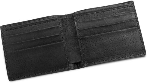 Genuine Ostrich Skin Leather Bifold Wallet Handmade in Saudi Arabia