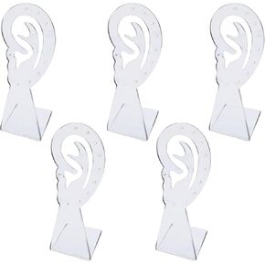 حامل أقراط من 5 قطع من Nwsrayu، حامل عرض ذو 10 فتحات للأذن، حامل عرض مجوهرات على شكل أذن، منظم عرض بلاستيكي in Kuwait