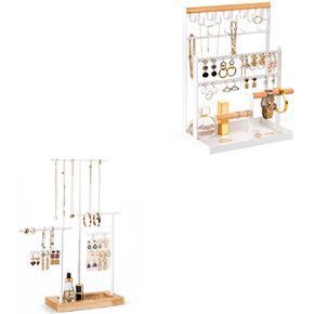 ProCase 360 Rotating Necklace Holder Earrings Storage Bundle with 6 Tier Jewelry Stand Necklace Holder with 15 Hooks in Saudi Arabia