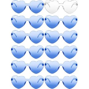 Konohan 12 Pairs Heart Shaped Sunglasses Rimless Bride Sunglasses Transparent Heart Glasses Bachelorette Holiday Party Favor