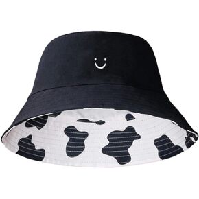 بقرة طباعة دلو قبعة المرأة عكسها لطيف الشمس القبعات الفتيات الشاطئ السفر الصيف في الهواء الطلق قبعة in Kuwait