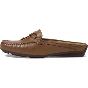 Marc Joseph New York Womens Casual Comfortable Genuine Leather Flat Mules Sandals Closed Toe Backless Lightweight Fashion Loafer with Tiebow Detail Slip-On Slides