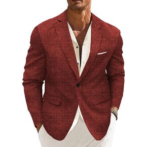 Blissshow Men's Sport Coat Casual Blazer One Button Lightweight Business Suit Jacket