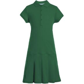 Tommy Hilfiger Short Sleeve Girls Interlock Polo Dress, Kids School Uniform Clothes, Pleated in Kuwait