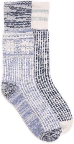 MUK LUKS Women's 2 Pair Pack Wool Lodge in Saudi Arabia