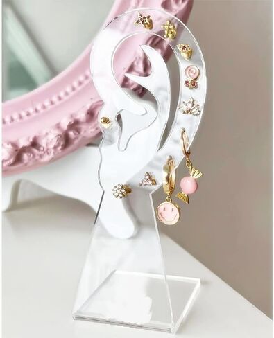 حامل أقراط من 5 قطع من Nwsrayu، حامل عرض ذو 10 فتحات للأذن، حامل عرض مجوهرات على شكل أذن، منظم عرض بلاستيكي in Kuwait