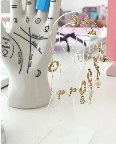 حامل أقراط من 5 قطع من Nwsrayu، حامل عرض ذو 10 فتحات للأذن، حامل عرض مجوهرات على شكل أذن، منظم عرض بلاستيكي in Kuwait