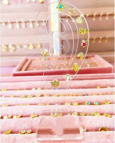 حامل أقراط من 5 قطع من Nwsrayu، حامل عرض ذو 10 فتحات للأذن، حامل عرض مجوهرات على شكل أذن، منظم عرض بلاستيكي in Kuwait