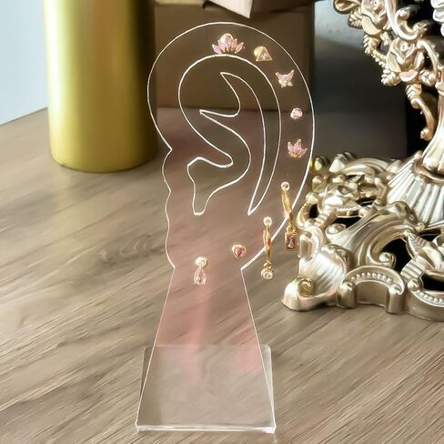 حامل أقراط من 5 قطع من Nwsrayu، حامل عرض ذو 10 فتحات للأذن، حامل عرض مجوهرات على شكل أذن، منظم عرض بلاستيكي in Kuwait