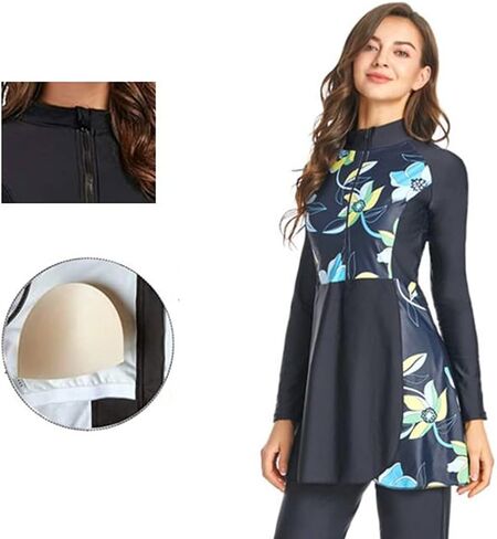 ShuoBeiter Modest Swimwear for Women Muslim Swimsuit Islamic Burkinis Long Sleeves Bathing Suit in Saudi Arabia