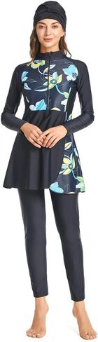 ShuoBeiter Modest Swimwear for Women Muslim Swimsuit Islamic Burkinis Long Sleeves Bathing Suit in Saudi Arabia