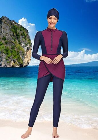 ShuoBeiter Modest Swimwear for Women Muslim Swimsuit Islamic Burkinis Long Sleeves Bathing Suit in Saudi Arabia