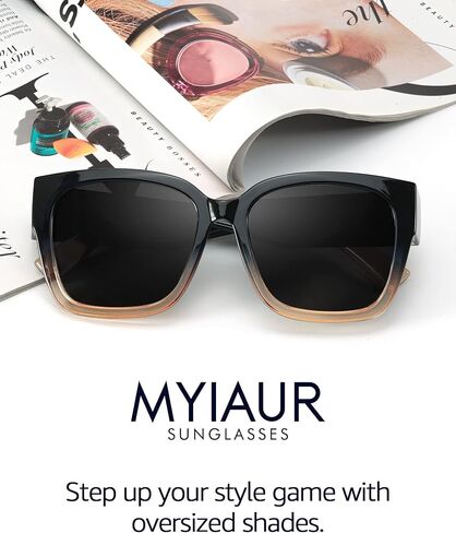 نظارات شمسية Myiaur Fit Over للنساء، نظارات شمسية مستقطبة كبيرة الحجم بتصميم عصري للقيادة مع حماية من الأشعة فوق البنفسجية 400 in Kuwait