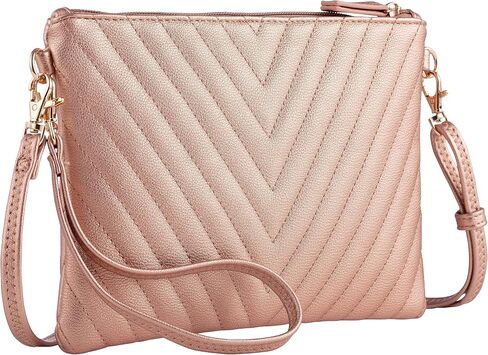 B BRENTANO Chevron Embroidered Crossbody Clutch Bag Pouch with Removable Wristlet & Adjustable Shoulder Strap in Kuwait