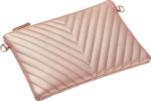 B BRENTANO Chevron Embroidered Crossbody Clutch Bag Pouch with Removable Wristlet & Adjustable Shoulder Strap in Kuwait