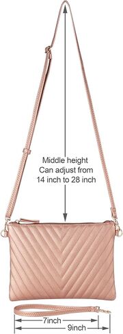 B BRENTANO Chevron Embroidered Crossbody Clutch Bag Pouch with Removable Wristlet & Adjustable Shoulder Strap in Kuwait