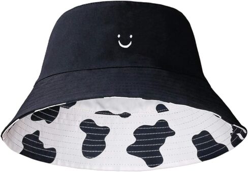 بقرة طباعة دلو قبعة المرأة عكسها لطيف الشمس القبعات الفتيات الشاطئ السفر الصيف في الهواء الطلق قبعة in Kuwait