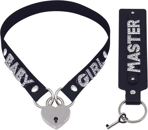 Heart Padlock Collar With Key For Women, Handmade Black Velvet Letter Padlock Choker Necklace With Leather Keychain, Punk Gothic Jewelry For Cosplay Outfits in Kuwait