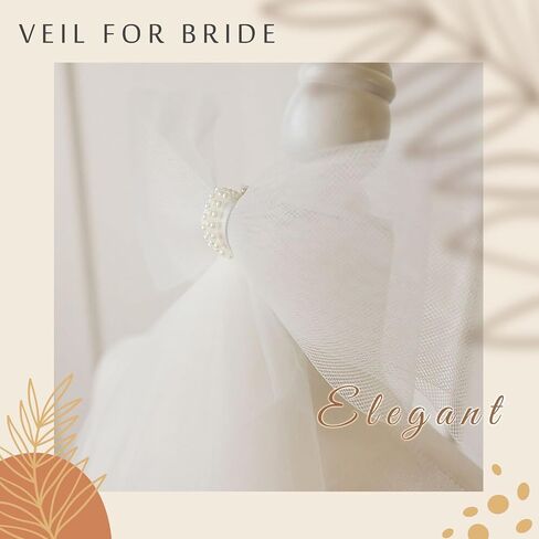 YAEISM Wedding Veil Comb Bridal Glitter Cathedral Veil Sprakly Bachelorette Veil Rhinestones Pearls Hair Comb for Brides in Saudi Arabia