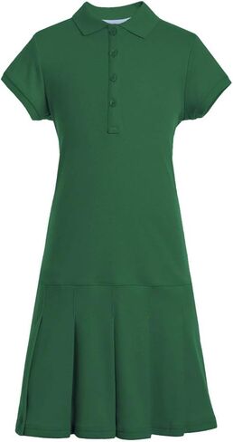 Tommy Hilfiger Short Sleeve Girls Interlock Polo Dress, Kids School Uniform Clothes, Pleated in Kuwait