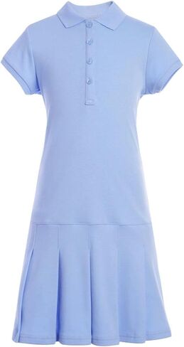 Tommy Hilfiger Short Sleeve Girls Interlock Polo Dress, Kids School Uniform Clothes, Pleated in Kuwait
