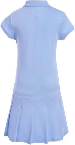 Tommy Hilfiger Short Sleeve Girls Interlock Polo Dress, Kids School Uniform Clothes, Pleated in Kuwait