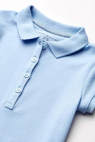 Tommy Hilfiger Short Sleeve Girls Interlock Polo Dress, Kids School Uniform Clothes, Pleated in Kuwait