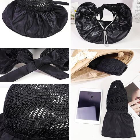 Bienvenu UPF 50+ قبعة شمسية نسائية ذات حافة كبيرة، قبعات بستنة قابلة للطي على الشاطئ in Kuwait