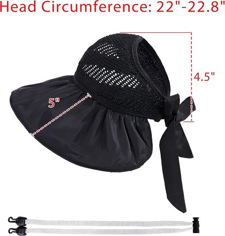 Bienvenu UPF 50+ قبعة شمسية نسائية ذات حافة كبيرة، قبعات بستنة قابلة للطي على الشاطئ in Kuwait