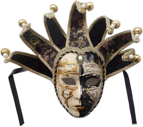 Volto Resin Music Jester Venetian Mask Masquerade Mardi Gras Wall Decorative Art Collection in Saudi Arabia
