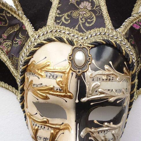 Volto Resin Music Jester Venetian Mask Masquerade Mardi Gras Wall Decorative Art Collection in Saudi Arabia