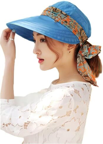 Womens Roll Up Packable Wide Brim Sun Protection Hat Summer Hiking Garden Fishing UPF 50+ Sun Beach Cap in Saudi Arabia