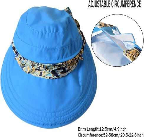 Womens Roll Up Packable Wide Brim Sun Protection Hat Summer Hiking Garden Fishing UPF 50+ Sun Beach Cap in Saudi Arabia